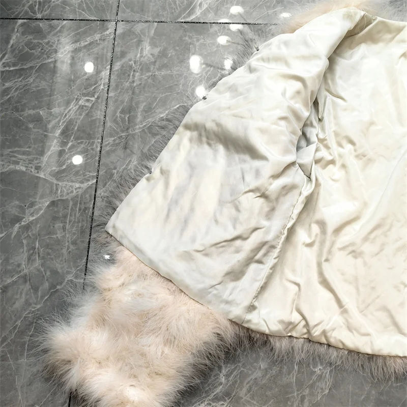 14 Colors Ostrich Feather Fur Coat Shearling Women Jackets Elegant Fashion Luxury Autumn Winter Top Clothes