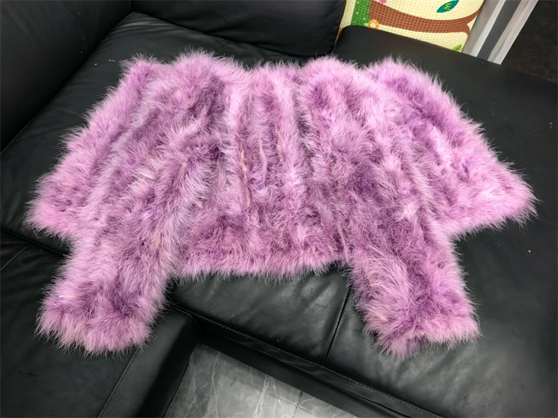 14 Colors Ostrich Feather Fur Coat Shearling Women Jackets Elegant Fashion Luxury Autumn Winter Top Clothes
