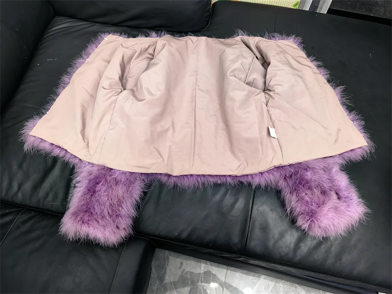 14 Colors Ostrich Feather Fur Coat Shearling Women Jackets Elegant Fashion Luxury Autumn Winter Top Clothes