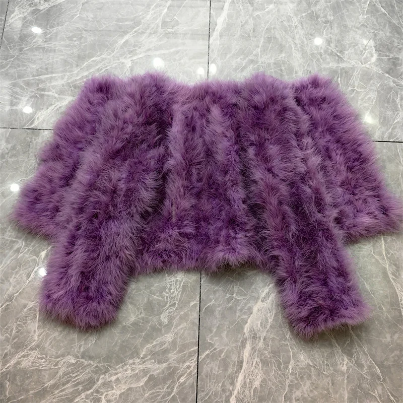 14 Colors Ostrich Feather Fur Coat Shearling Women Jackets Elegant Fashion Luxury Autumn Winter Top Clothes