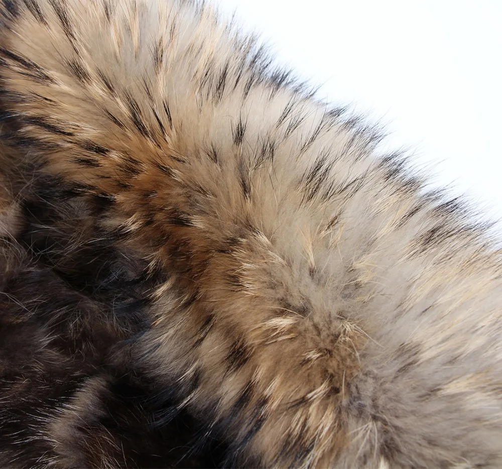 Maomaokong 2026 New Natural Fur Lining Real Fur Coat Winter Jacket Women Raccoon Fur Collar Warm Thick Parkas Female Clothing