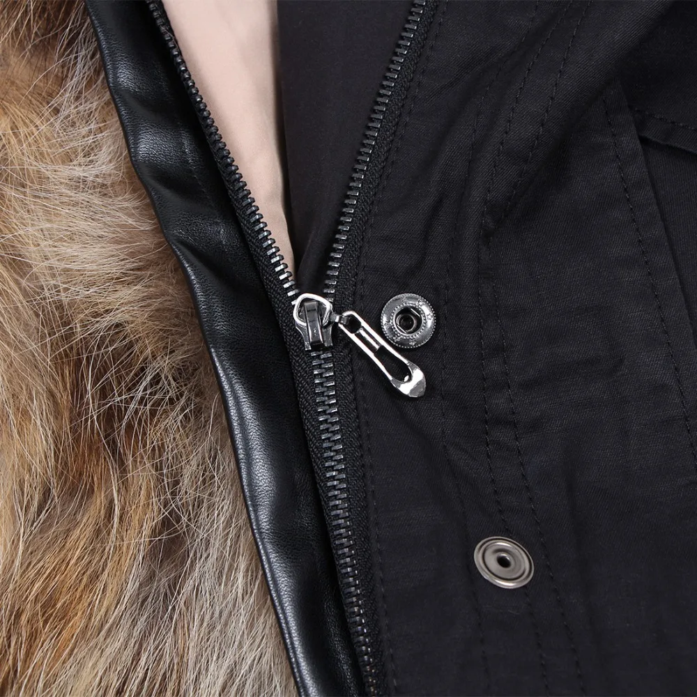 Maomaokong 2026 New Natural Fur Lining Real Fur Coat Winter Jacket Women Raccoon Fur Collar Warm Thick Parkas Female Clothing