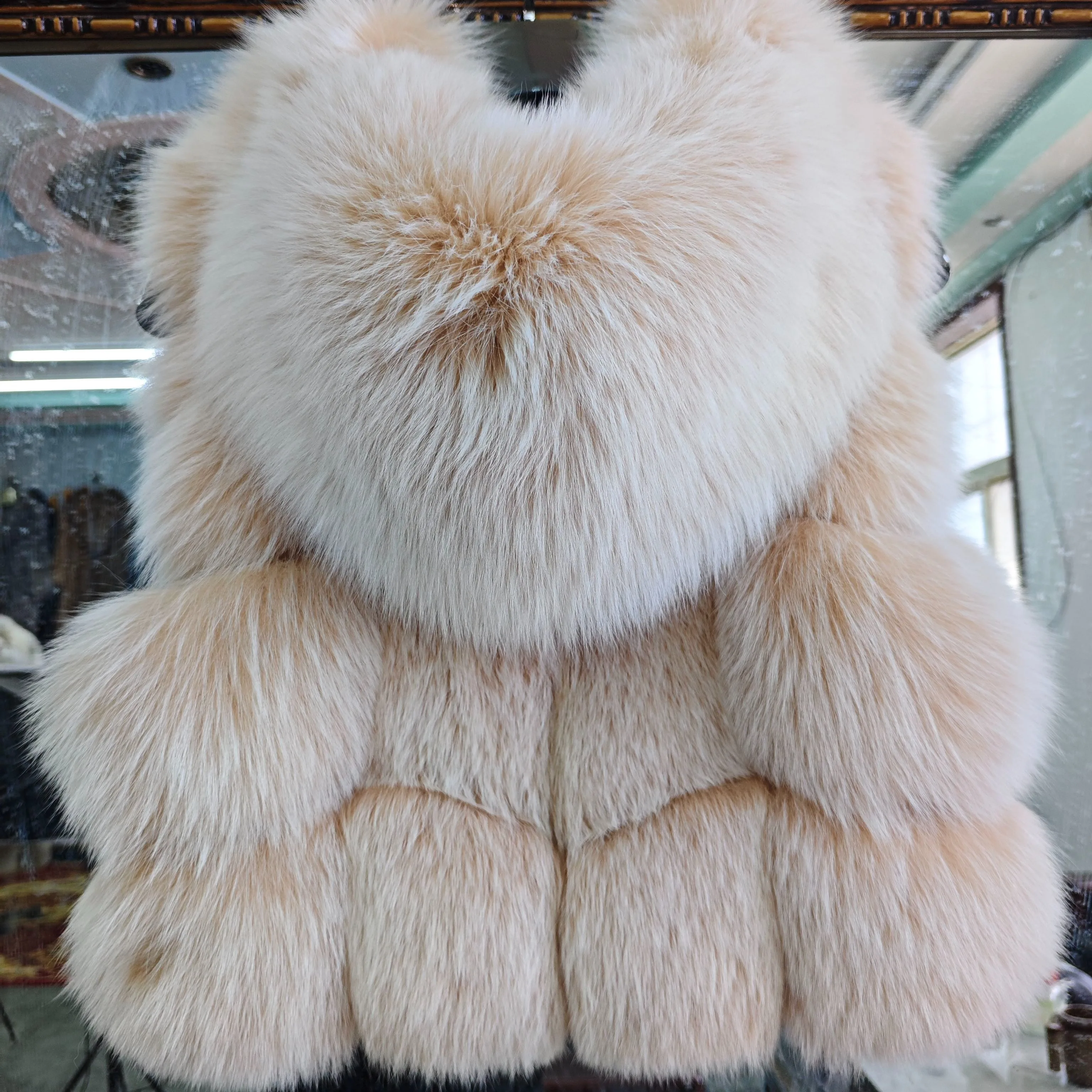 Rea Fox Fur Jacket Women Luxury Genuine Silver Fox Short Coat For Girls sleeveless Winter Plush Red Fox Fur Vest Female