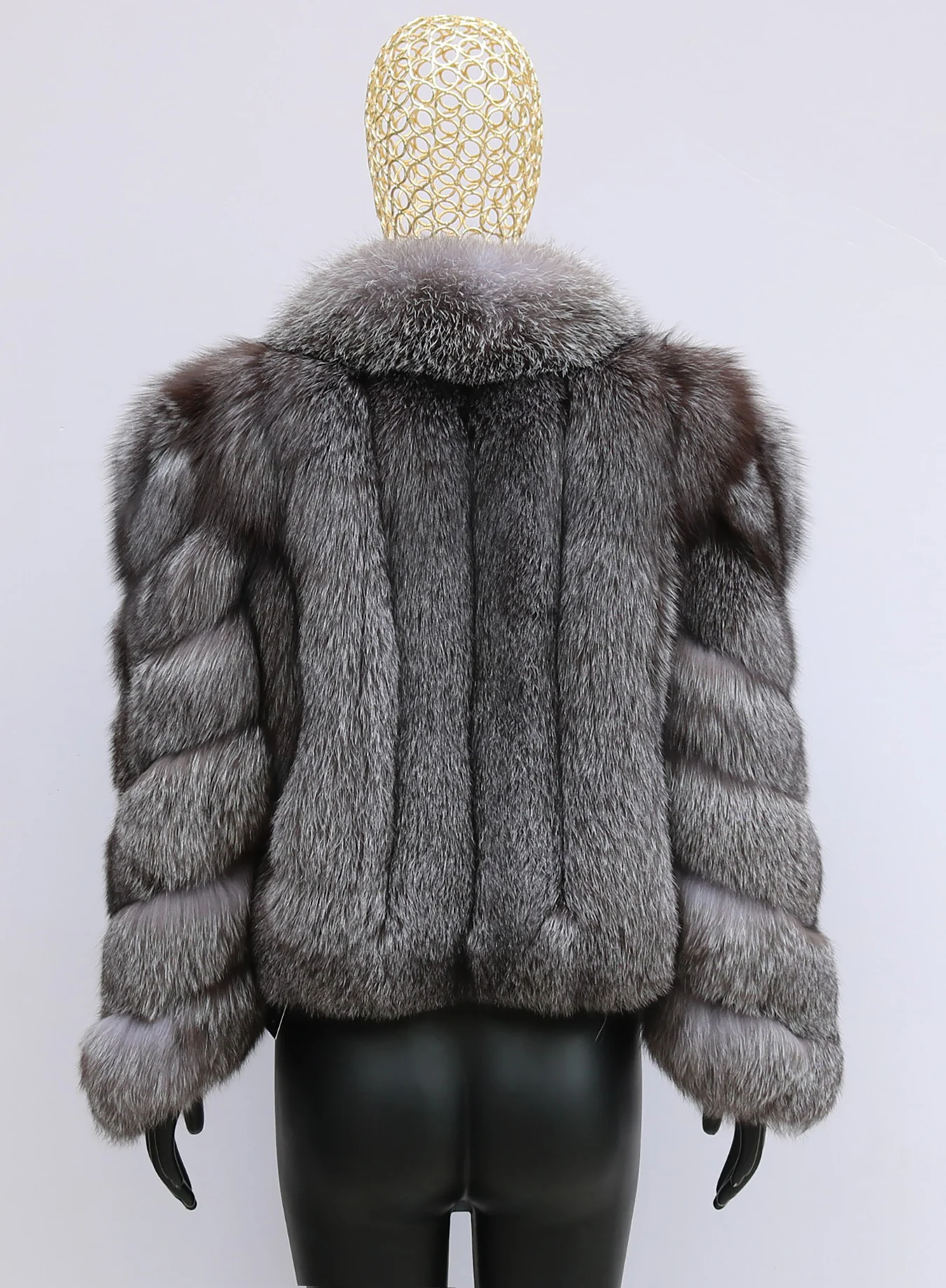 Women's Fur Real Fox Fur Coat Long Sleeve Luxury Natural Fox Cloth Turn Down Collar