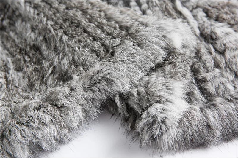 CT903 Pudi New Autumn Women Genuine Rabbit Fur Coat With Real Fox Collar Lady Casual Winter Jacket Trench
