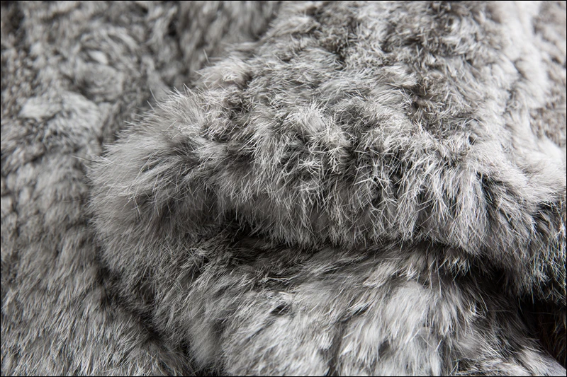 CT903 Pudi New Autumn Women Genuine Rabbit Fur Coat With Real Fox Collar Lady Casual Winter Jacket Trench