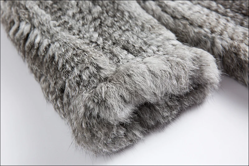 CT903 Pudi New Autumn Women Genuine Rabbit Fur Coat With Real Fox Collar Lady Casual Winter Jacket Trench