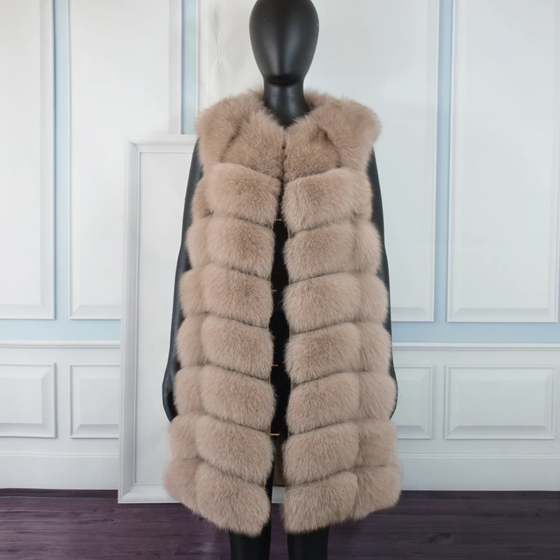 Natural Real Fox Fur Vest Natural Fur Coat For Jacket Female Coats Vest Waistcoat Long Fur Coats Real Fur Coat Fox Vest Jacket