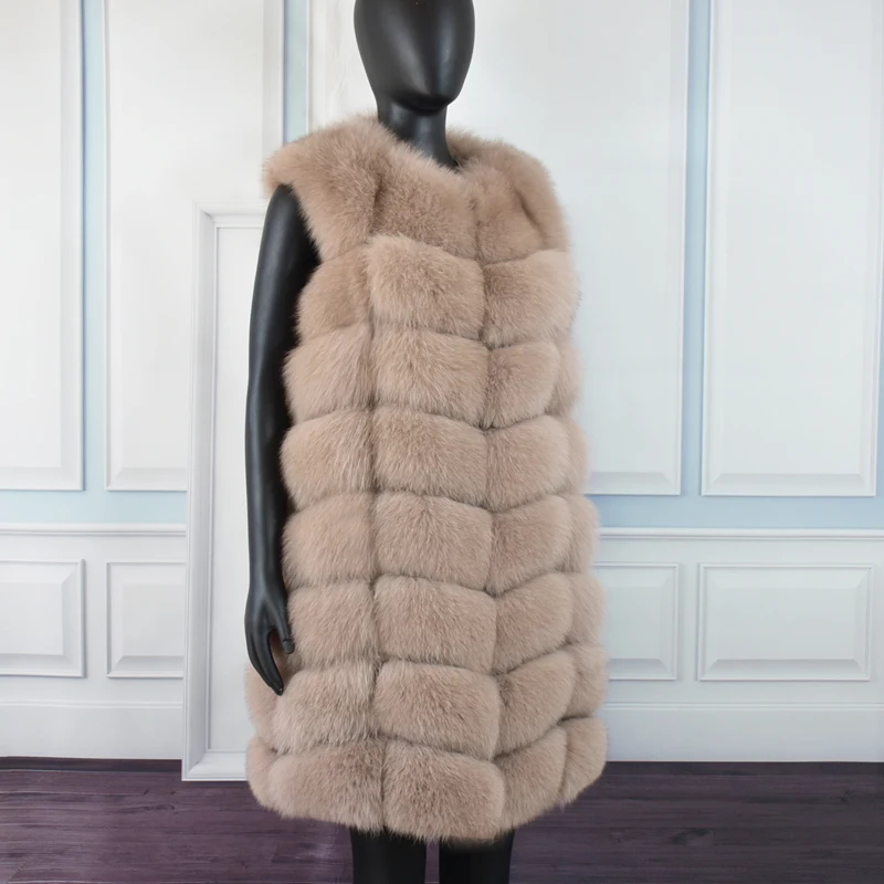 Natural Real Fox Fur Vest Natural Fur Coat For Jacket Female Coats Vest Waistcoat Long Fur Coats Real Fur Coat Fox Vest Jacket