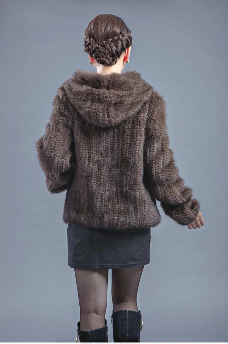 New Mink Fur Coat Women's Long-Sleeve Top Fashion All-Match Mink Knit Jacket Mink Knitted Fur Coat