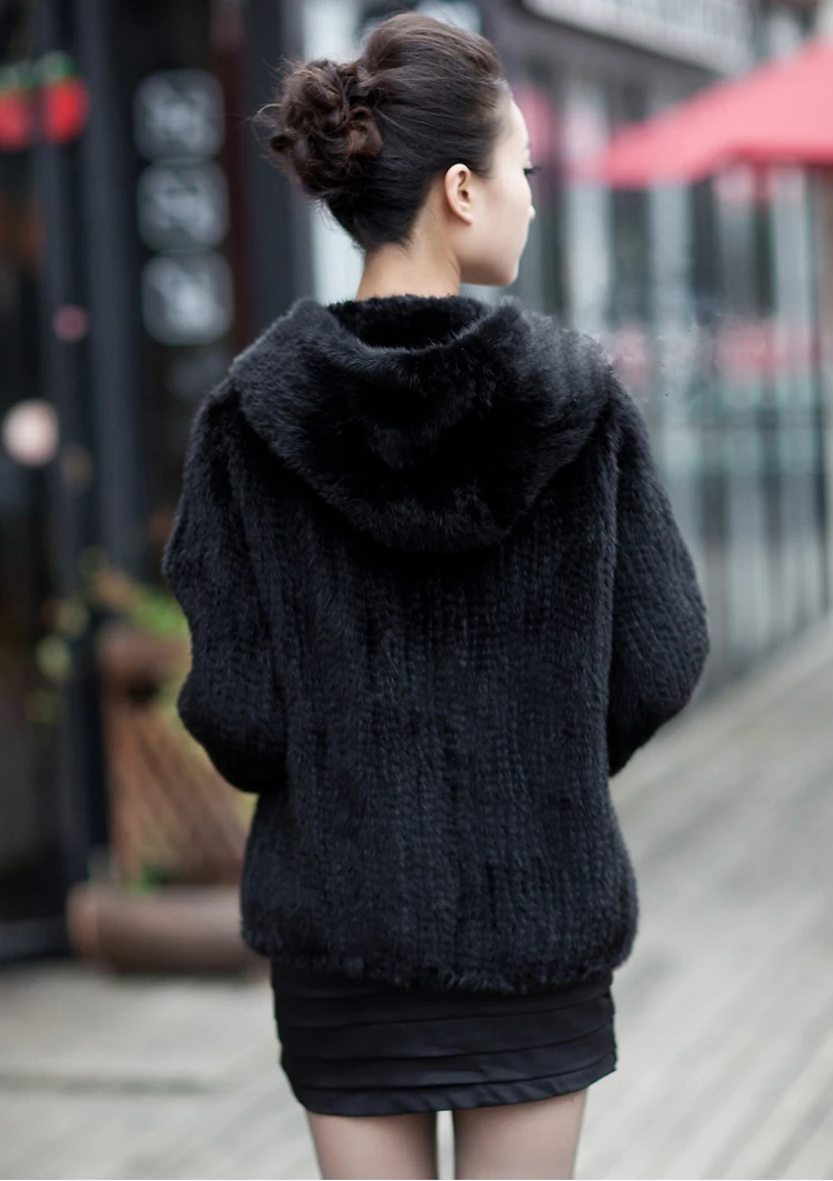 New Mink Fur Coat Women's Long-Sleeve Top Fashion All-Match Mink Knit Jacket Mink Knitted Fur Coat