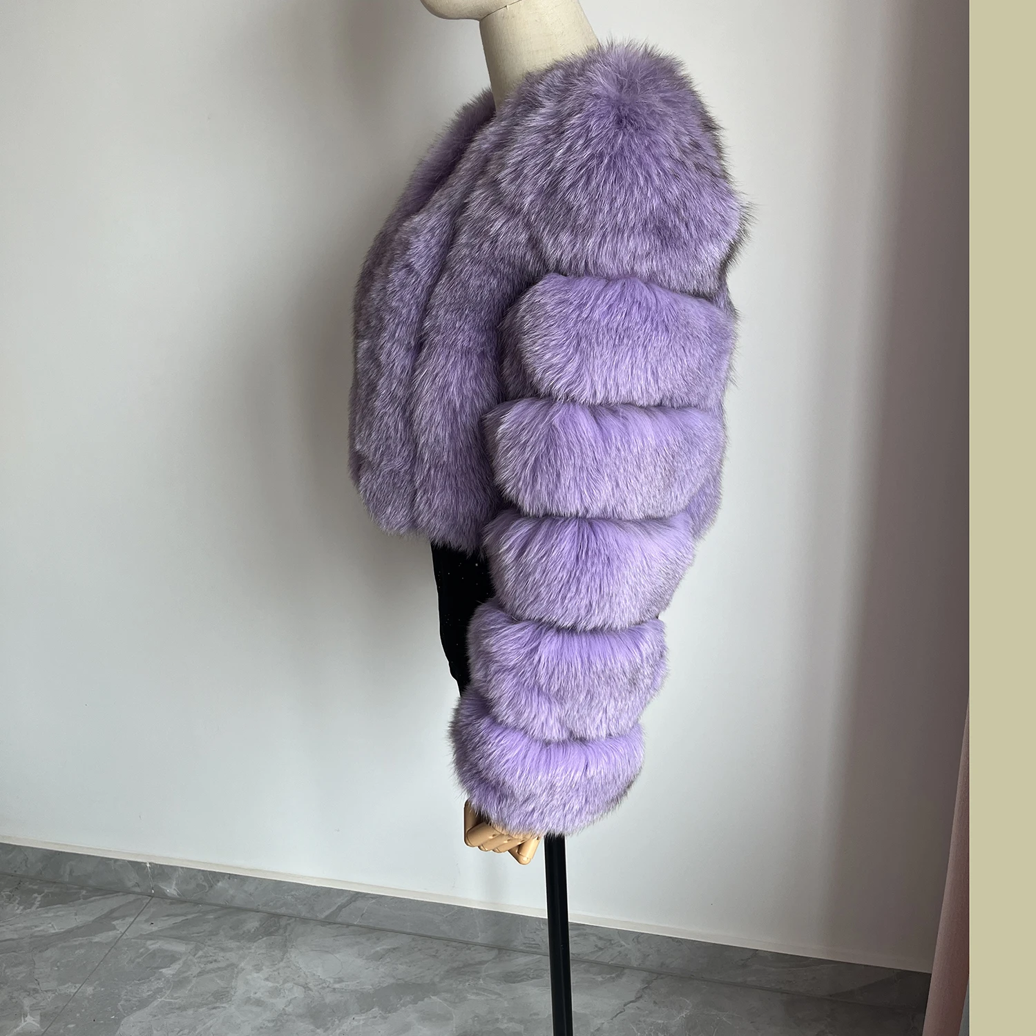 Real Fox Fur Coat for Women Fashion V-neck 42 Cm Short Fur Coat With Real Fox Fur Luxury Autumn Winter Warm Women Fox Fur Coat