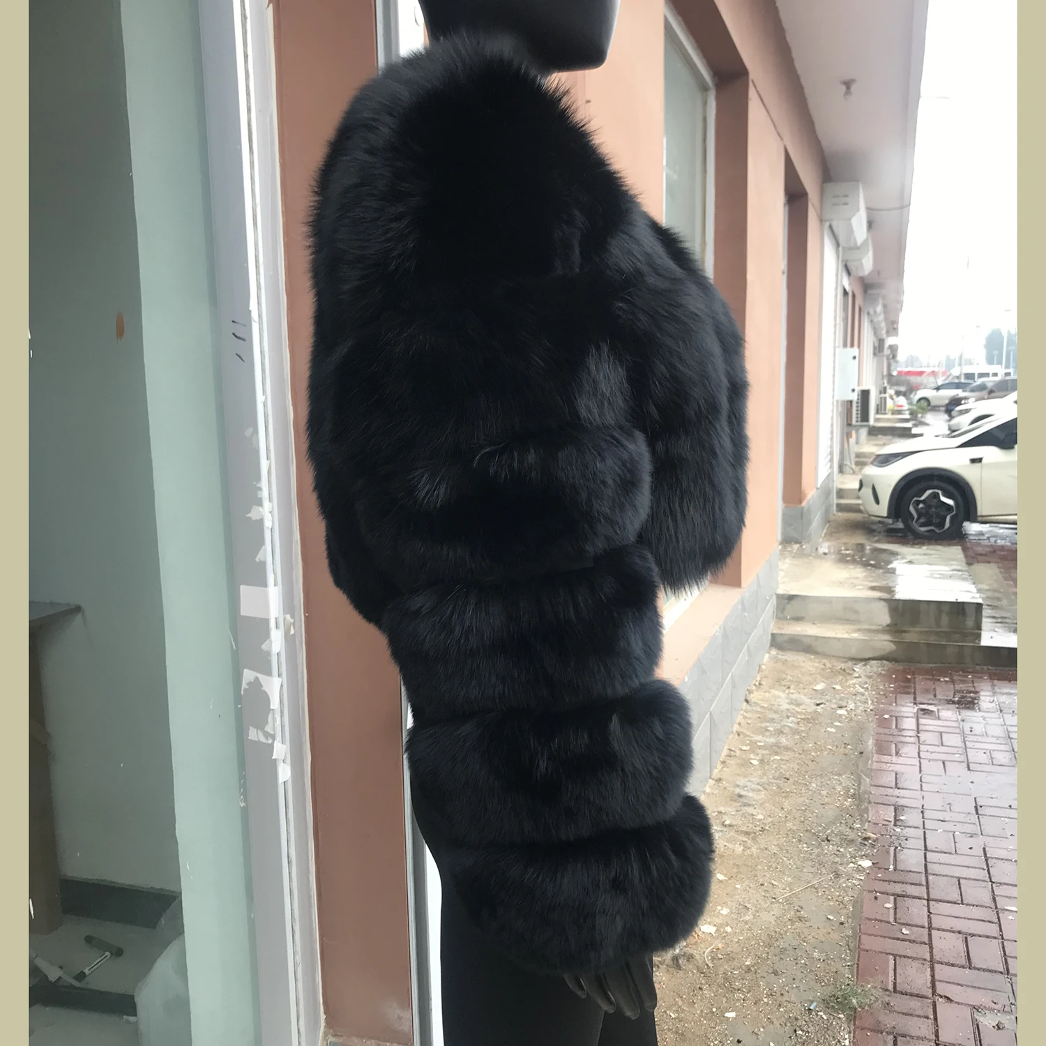 Real Fox Fur Coat for Women Fashion V-neck 42 Cm Short Fur Coat With Real Fox Fur Luxury Autumn Winter Warm Women Fox Fur Coat