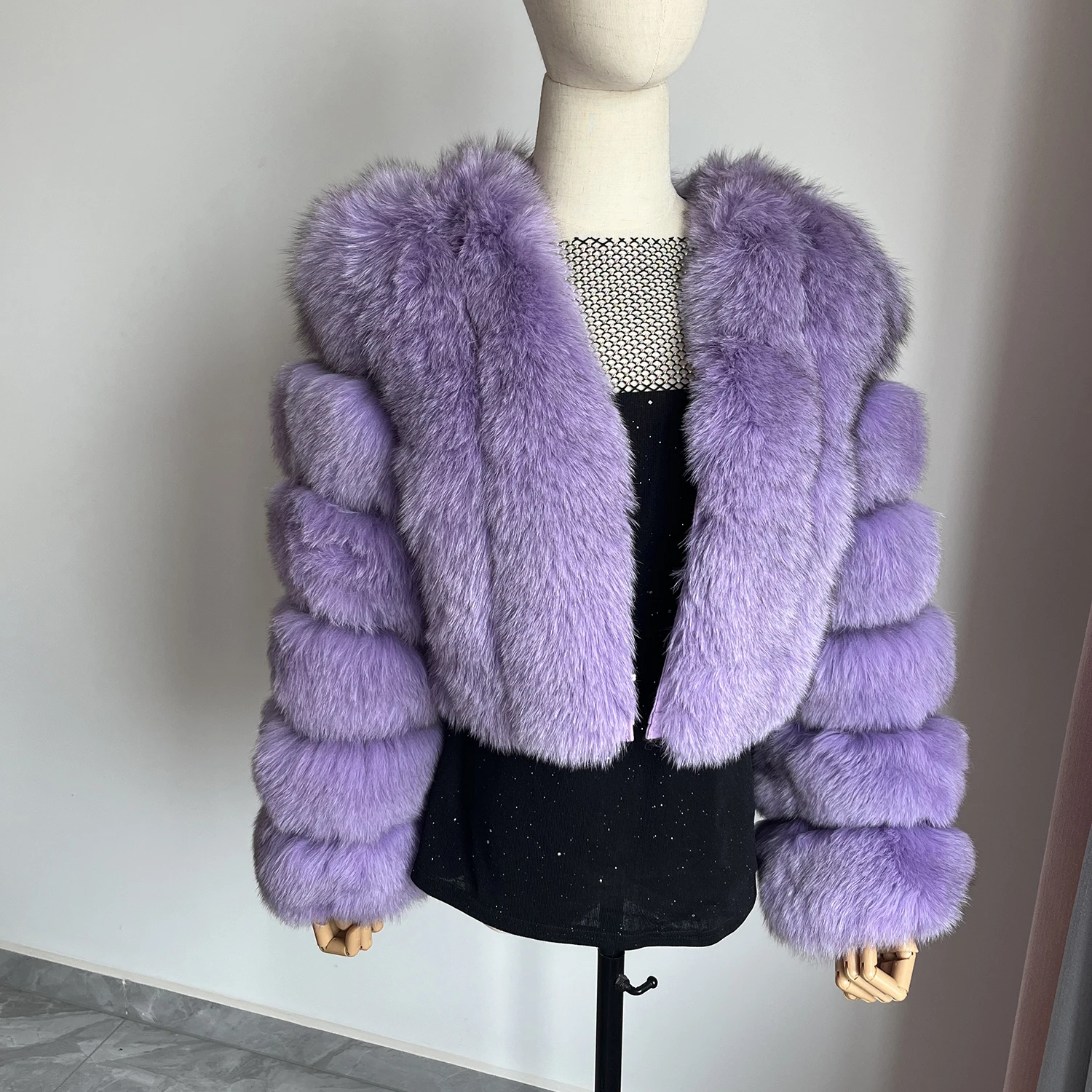 Real Fox Fur Coat for Women Fashion V-neck 42 Cm Short Fur Coat With Real Fox Fur Luxury Autumn Winter Warm Women Fox Fur Coat