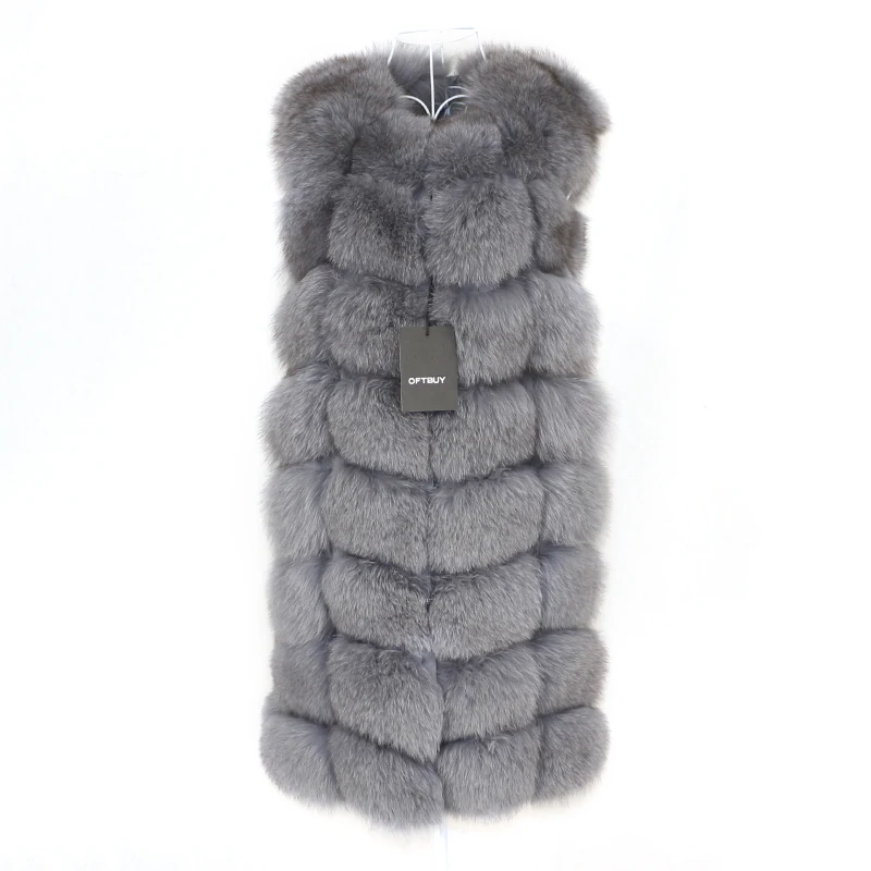 OFTBUY Spring Real Fox Fur Vest Women Sleeveless Winter Jacket Gilet Natural Fur Coat Bodywarmer Waistcoat Thick Warm Streetwear