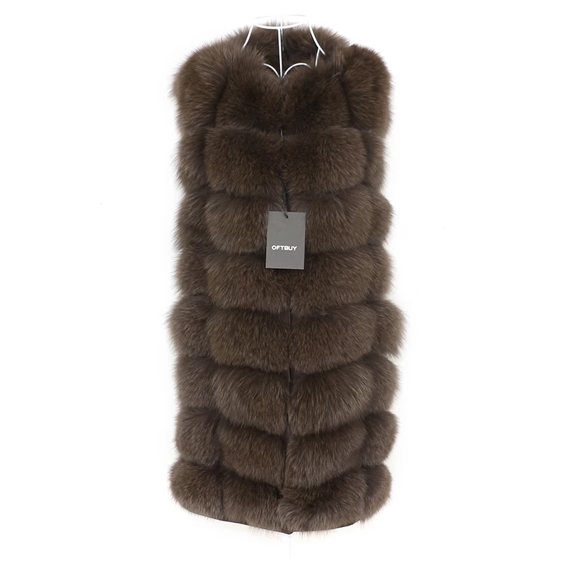 OFTBUY Spring Real Fox Fur Vest Women Sleeveless Winter Jacket Gilet Natural Fur Coat Bodywarmer Waistcoat Thick Warm Streetwear