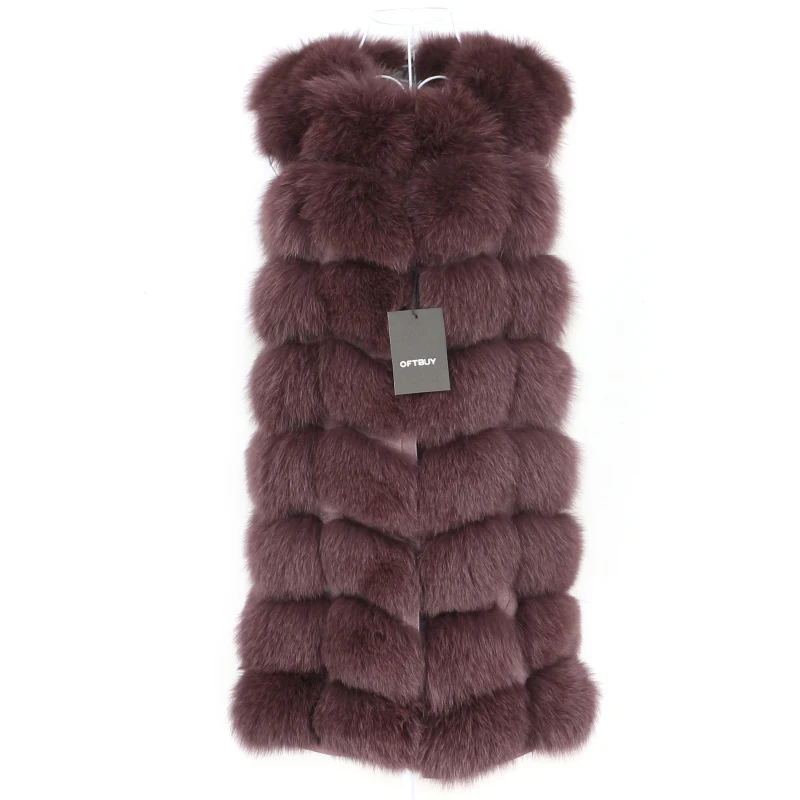 OFTBUY Spring Real Fox Fur Vest Women Sleeveless Winter Jacket Gilet Natural Fur Coat Bodywarmer Waistcoat Thick Warm Streetwear