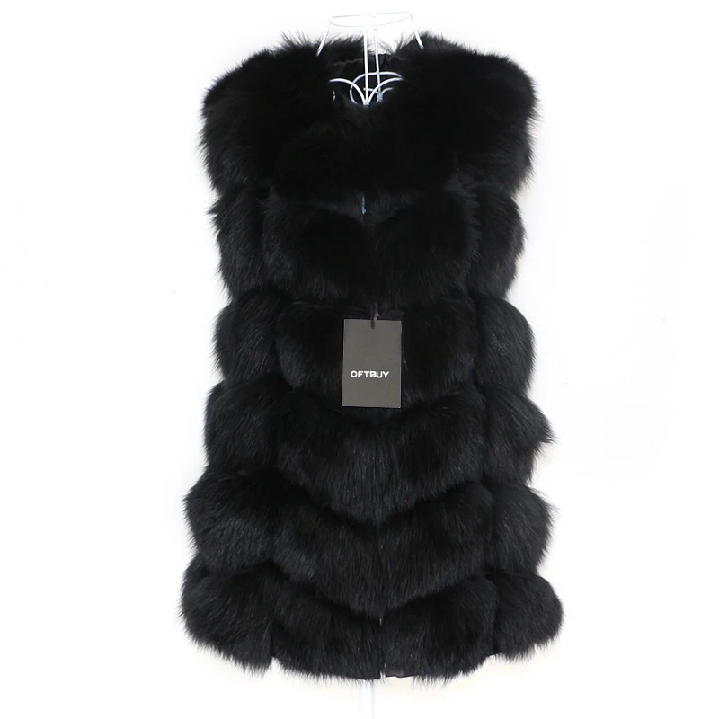 OFTBUY Spring Real Fox Fur Vest Women Sleeveless Winter Jacket Gilet Natural Fur Coat Bodywarmer Waistcoat Thick Warm Streetwear