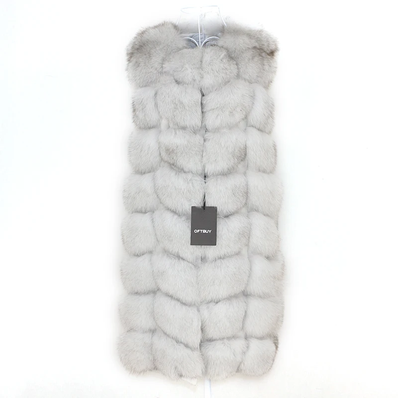 OFTBUY Spring Real Fox Fur Vest Women Sleeveless Winter Jacket Gilet Natural Fur Coat Bodywarmer Waistcoat Thick Warm Streetwear