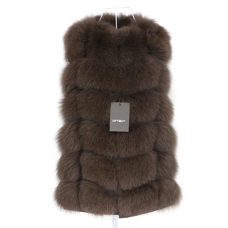 OFTBUY Spring Real Fox Fur Vest Women Sleeveless Winter Jacket Gilet Natural Fur Coat Bodywarmer Waistcoat Thick Warm Streetwear