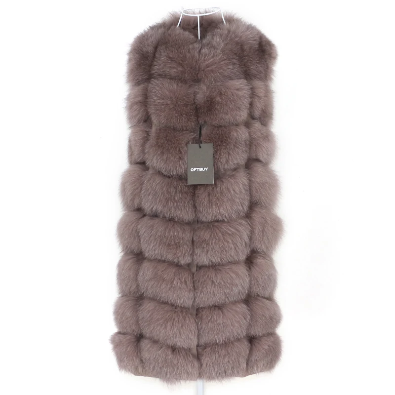 OFTBUY Spring Real Fox Fur Vest Women Sleeveless Winter Jacket Gilet Natural Fur Coat Bodywarmer Waistcoat Thick Warm Streetwear