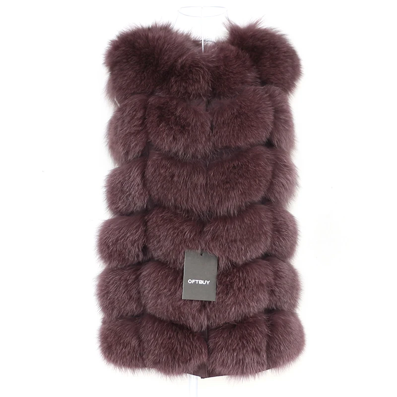 OFTBUY Spring Real Fox Fur Vest Women Sleeveless Winter Jacket Gilet Natural Fur Coat Bodywarmer Waistcoat Thick Warm Streetwear