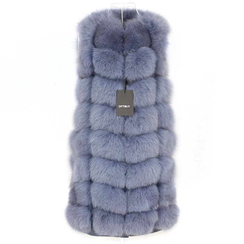 OFTBUY Spring Real Fox Fur Vest Women Sleeveless Winter Jacket Gilet Natural Fur Coat Bodywarmer Waistcoat Thick Warm Streetwear