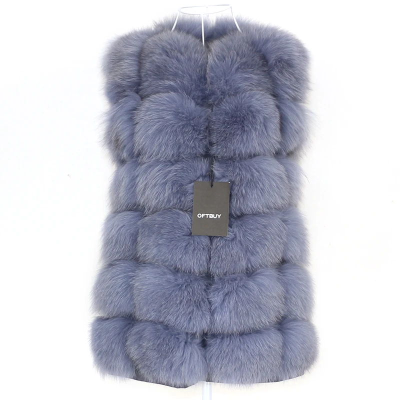 OFTBUY Spring Real Fox Fur Vest Women Sleeveless Winter Jacket Gilet Natural Fur Coat Bodywarmer Waistcoat Thick Warm Streetwear