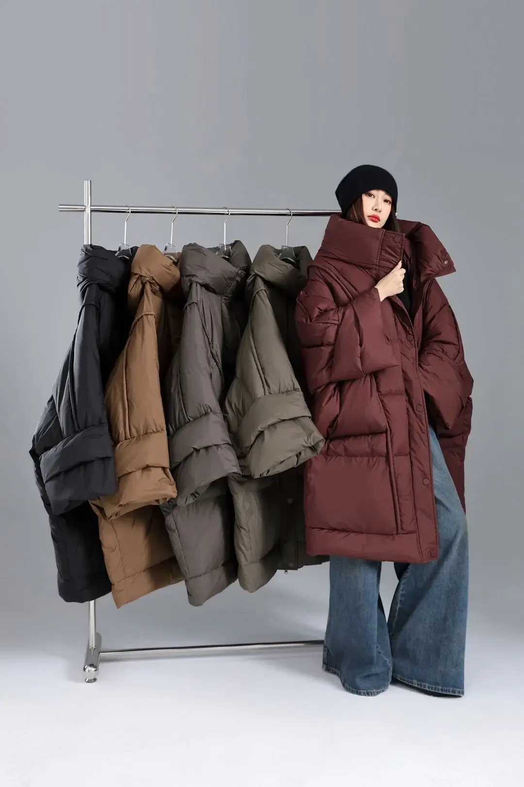 OFTBUY Loose Long Puffer Jacket New Winter Women Hooded 90% Duck Down Coat Thick Female Parka Snow Fluffy Feather Warm Outwear
