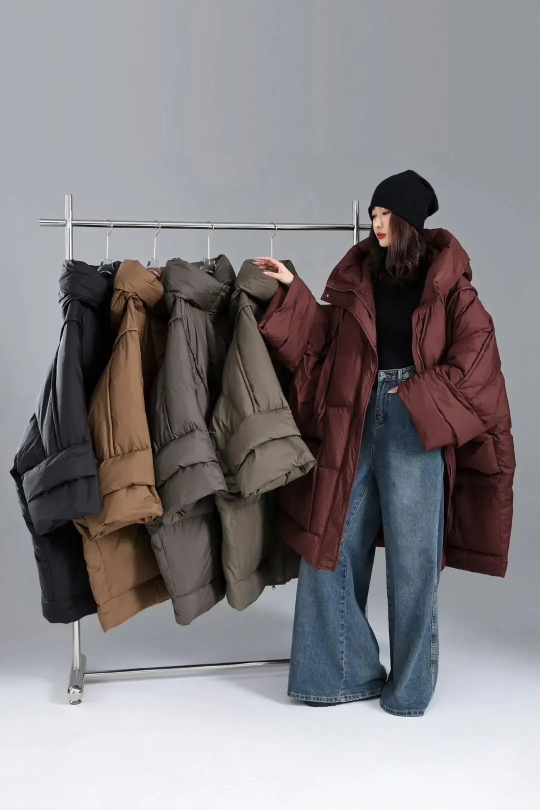 OFTBUY Loose Long Puffer Jacket New Winter Women Hooded 90% Duck Down Coat Thick Female Parka Snow Fluffy Feather Warm Outwear