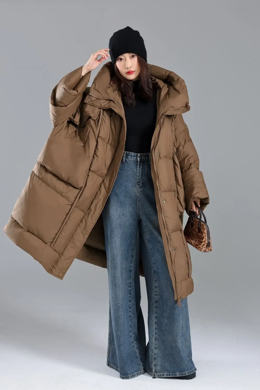 OFTBUY Loose Long Puffer Jacket New Winter Women Hooded 90% Duck Down Coat Thick Female Parka Snow Fluffy Feather Warm Outwear