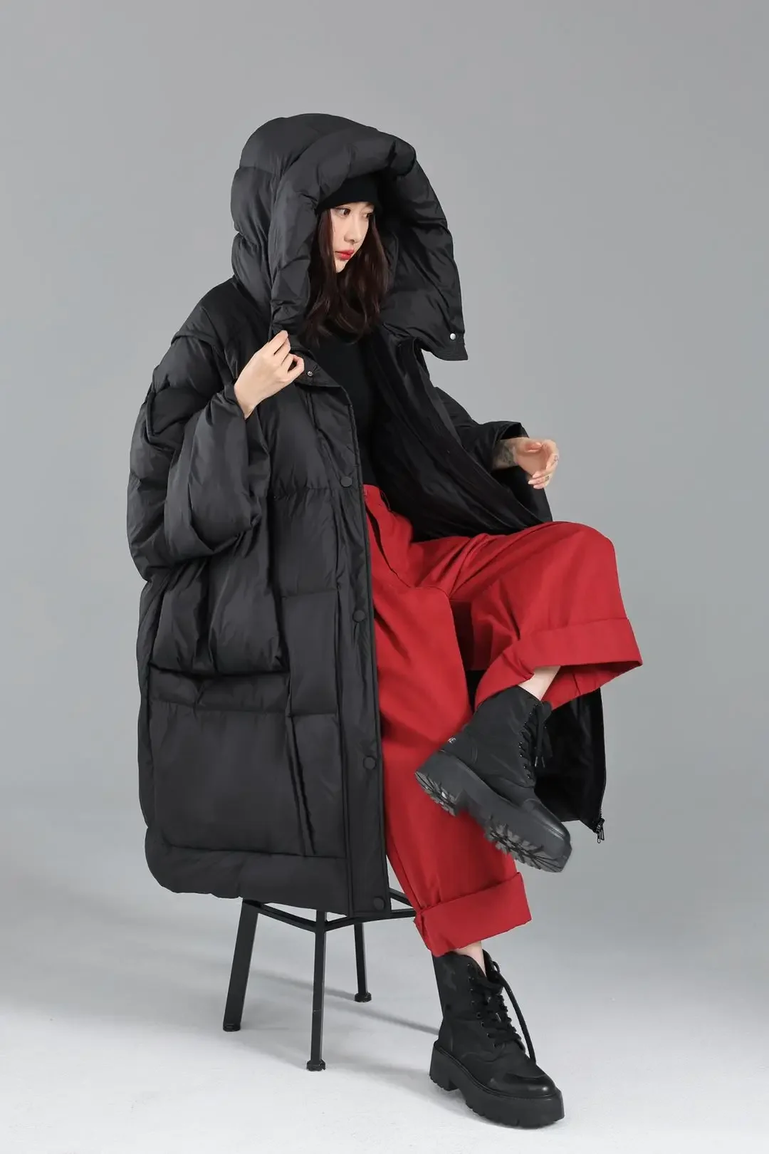 OFTBUY Loose Long Puffer Jacket New Winter Women Hooded 90% Duck Down Coat Thick Female Parka Snow Fluffy Feather Warm Outwear