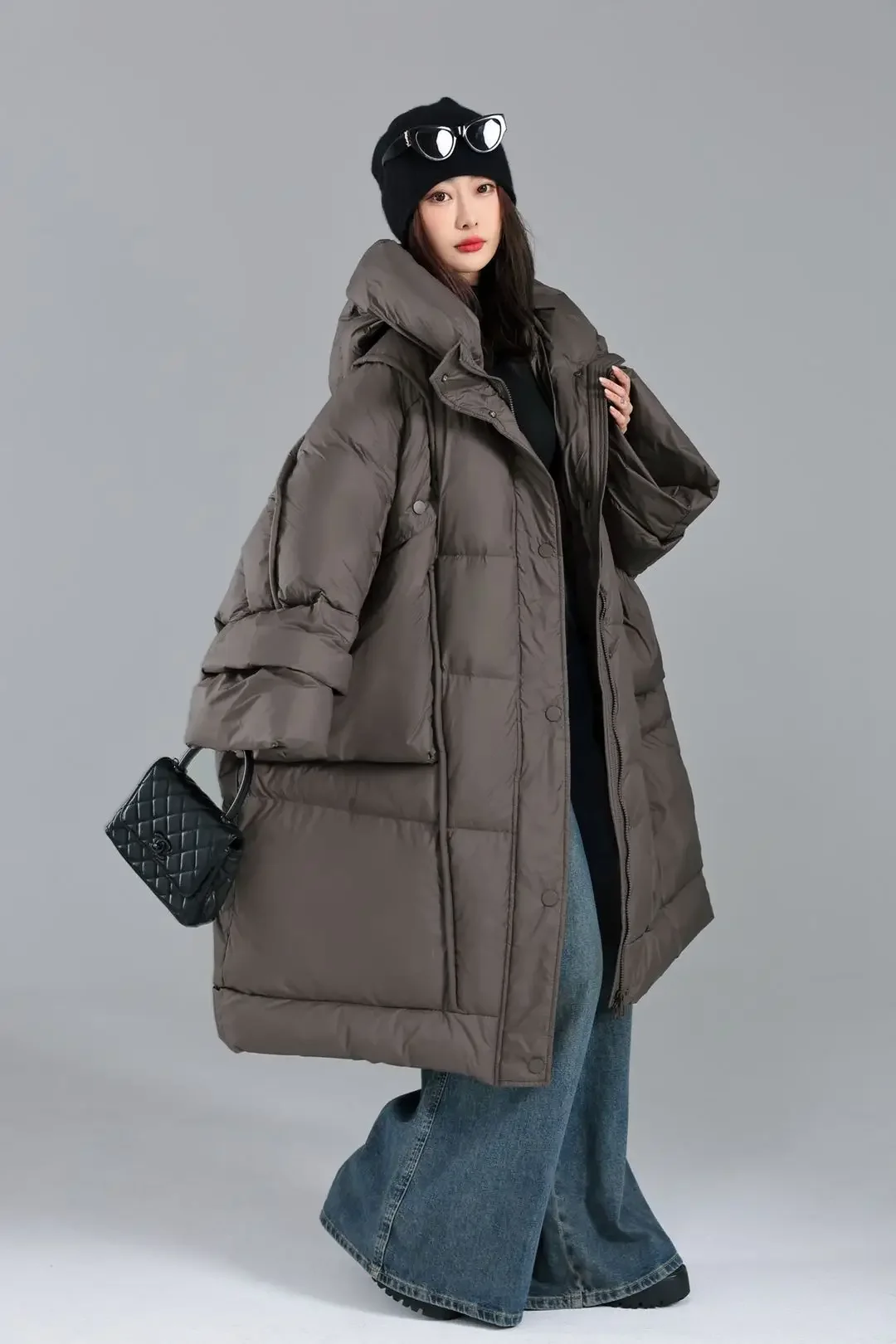OFTBUY Loose Long Puffer Jacket New Winter Women Hooded 90% Duck Down Coat Thick Female Parka Snow Fluffy Feather Warm Outwear