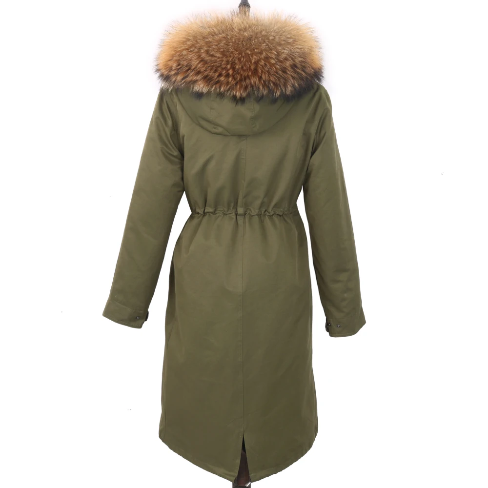 2026 New Winter Jacket Women X-Long Parka Waterproof Big Natural Raccoon Fur Collar Hood Real Fur Coat Thick Warm Real Fox Fur