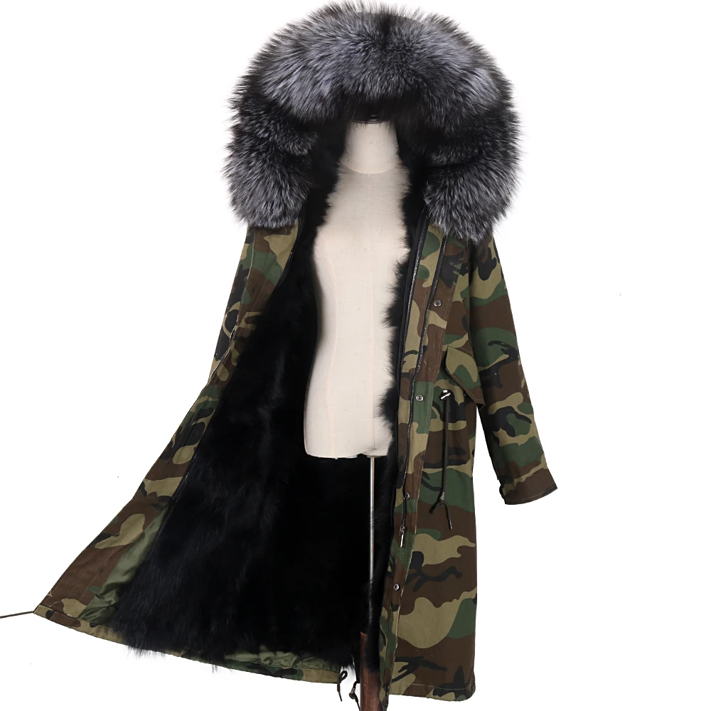 2026 New Winter Jacket Women X-Long Parka Waterproof Big Natural Raccoon Fur Collar Hood Real Fur Coat Thick Warm Real Fox Fur
