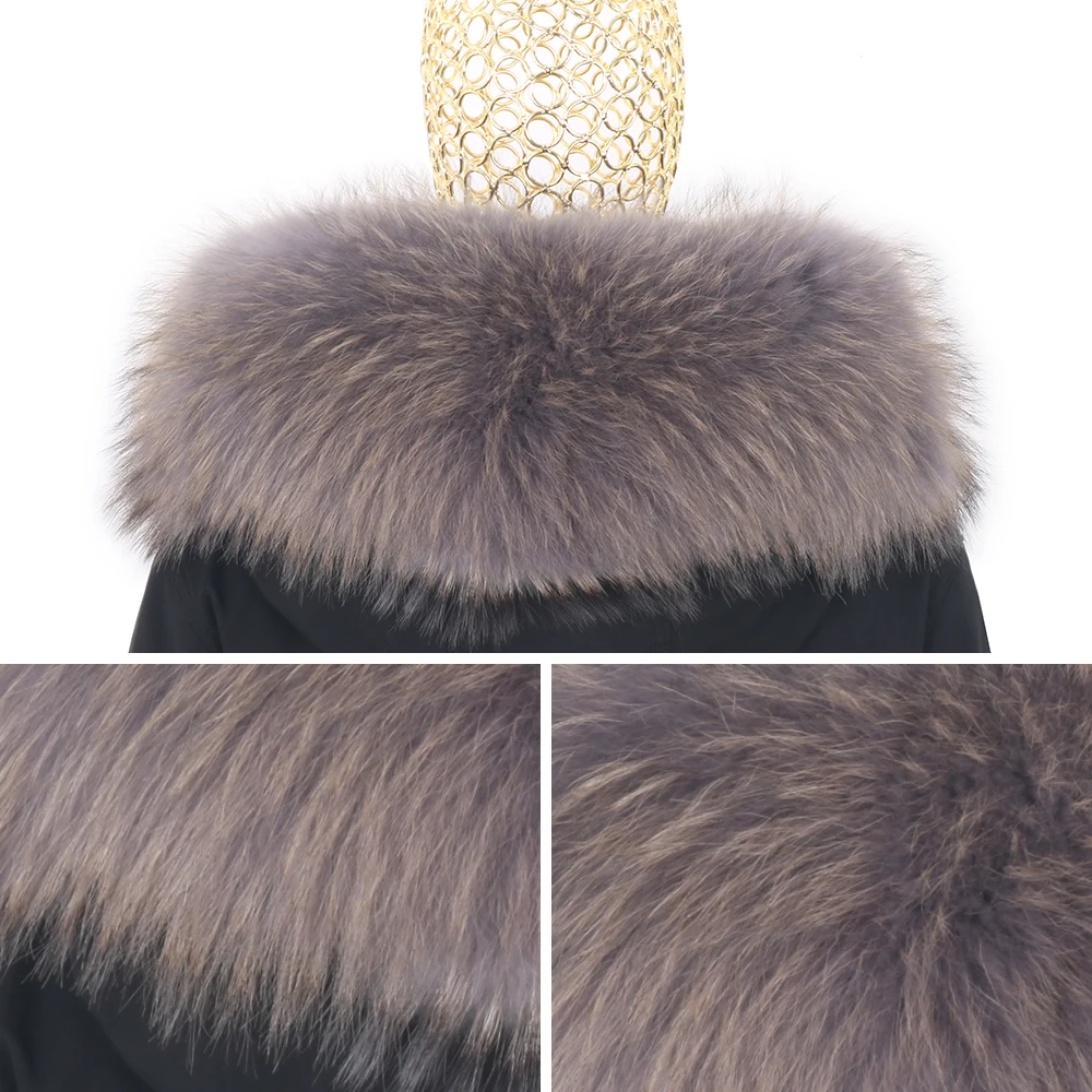2026 New Winter Jacket Women X-Long Parka Waterproof Big Natural Raccoon Fur Collar Hood Real Fur Coat Thick Warm Real Fox Fur