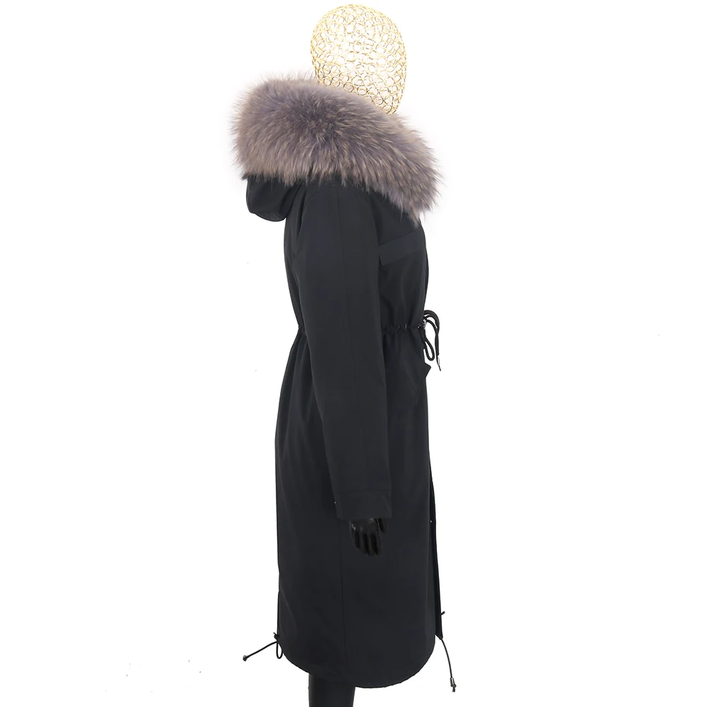 2026 New Winter Jacket Women X-Long Parka Waterproof Big Natural Raccoon Fur Collar Hood Real Fur Coat Thick Warm Real Fox Fur