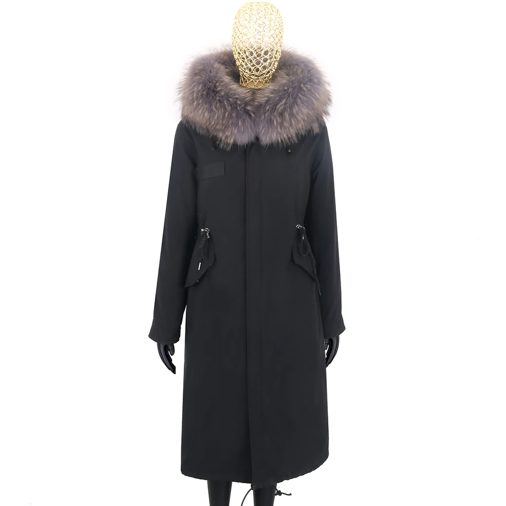 2026 New Winter Jacket Women X-Long Parka Waterproof Big Natural Raccoon Fur Collar Hood Real Fur Coat Thick Warm Real Fox Fur