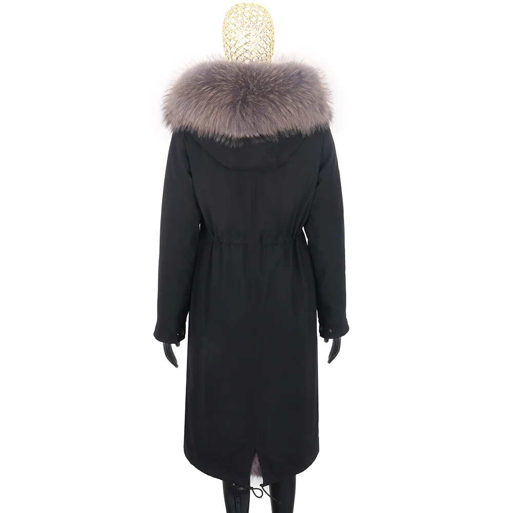 2026 New Winter Jacket Women X-Long Parka Waterproof Big Natural Raccoon Fur Collar Hood Real Fur Coat Thick Warm Real Fox Fur