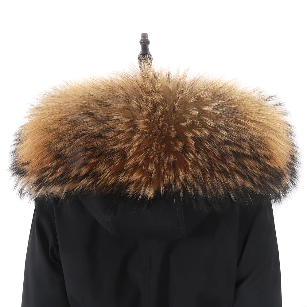 2026 New Winter Jacket Women X-Long Parka Waterproof Big Natural Raccoon Fur Collar Hood Real Fur Coat Thick Warm Real Fox Fur
