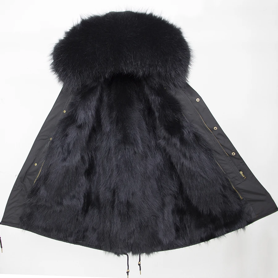 Real Fur Coat Winter Jacket Women Long Parka Waterproof Big Natural Raccoon Fur Collar Hood Thick Warm Real Fox Fur Liner coat