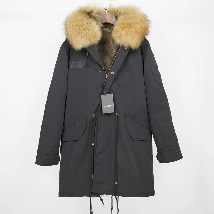 Real Fur Coat Winter Jacket Women Long Parka Waterproof Big Natural Raccoon Fur Collar Hood Thick Warm Real Fox Fur Liner coat