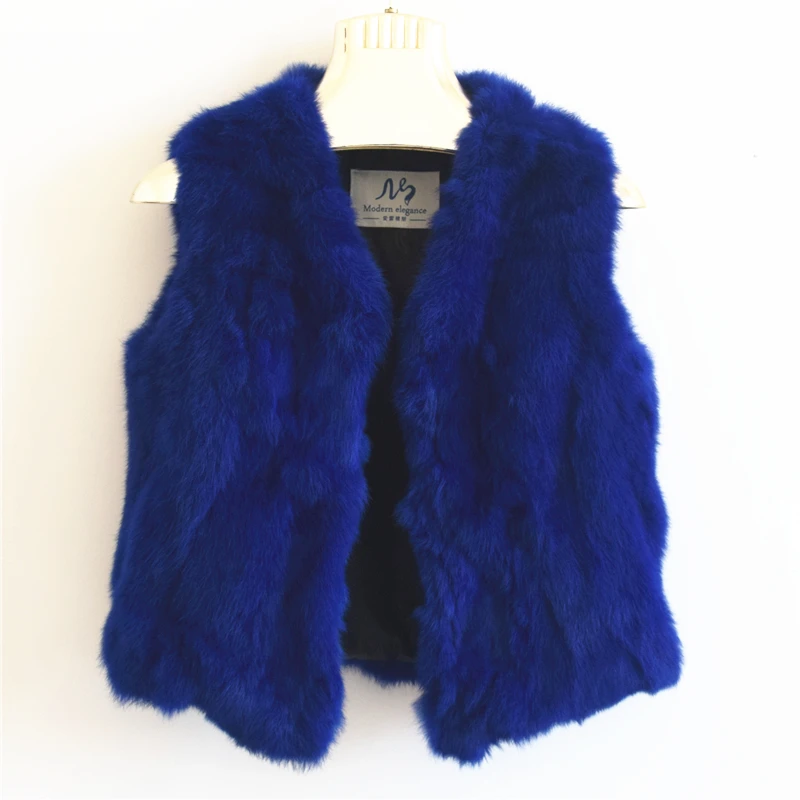 Fancy Rani Real Rabbit Fur Vest Short Natural Jacket For Women Fashion Leather Autumn Winter Spring Outwear High Quality