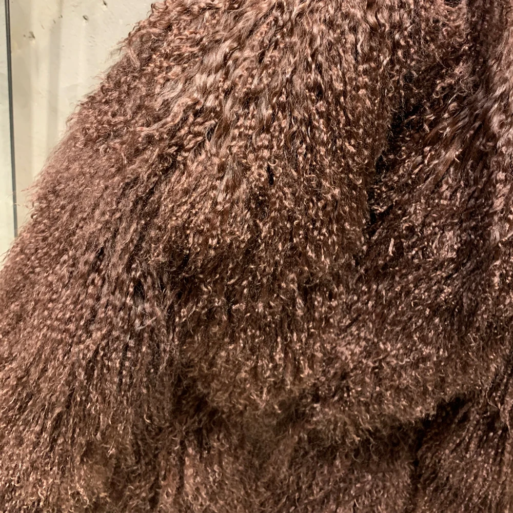 Long Mongolian Fur Natural Lady Real Sheep Fur Coat Winter Warm Winter Natural Fur Cloth 22-1