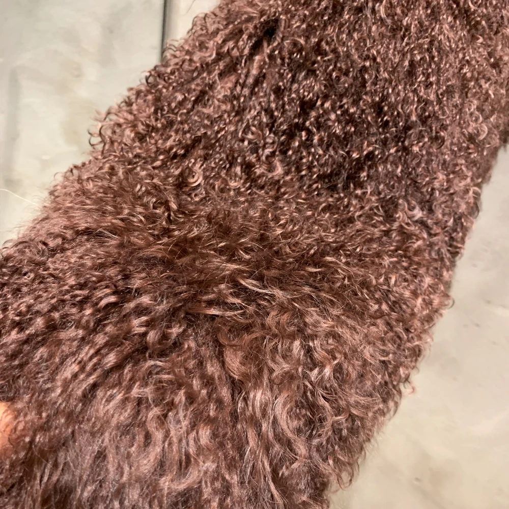 Long Mongolian Fur Natural Lady Real Sheep Fur Coat Winter Warm Winter Natural Fur Cloth 22-1