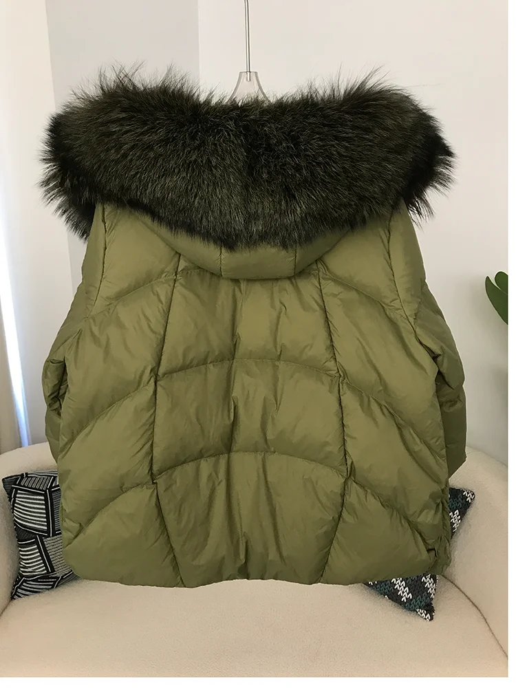 OFTBUY 2023 Winter Jacket Women Real Fox Fur Collar Hooded Natural Thick Warm Loose Oversize Duck Down Coat Streetwear Outerwear