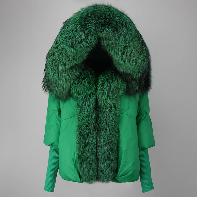 OFTBUY 2023 Winter Jacket Women Real Fox Fur Collar Hooded Natural Thick Warm Loose Oversize Duck Down Coat Streetwear Outerwear