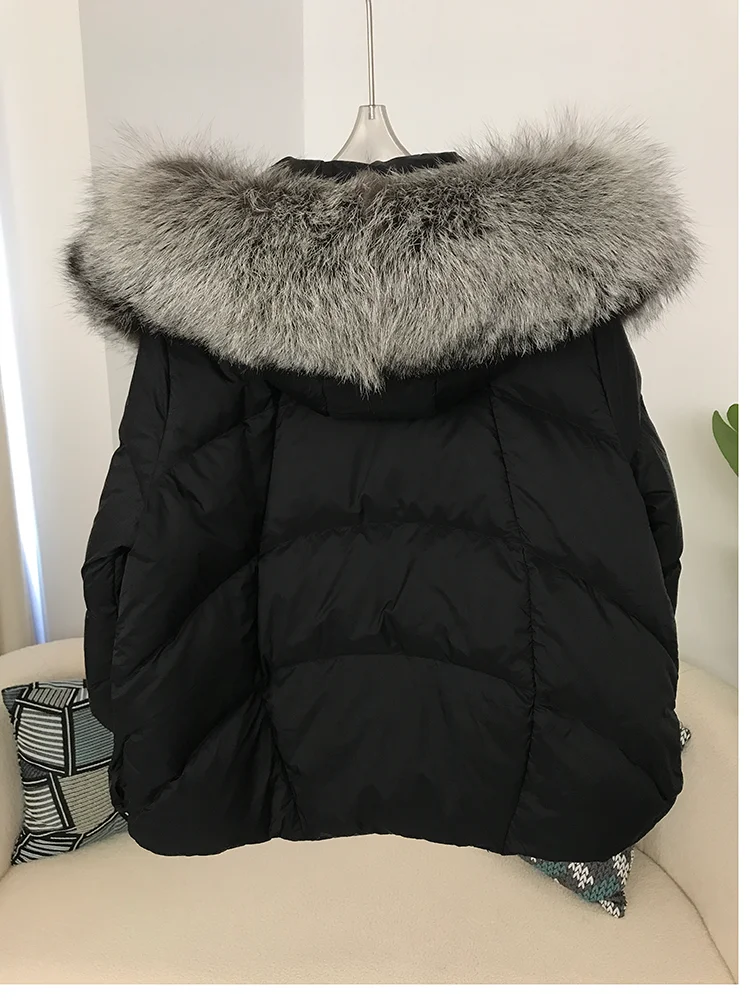 OFTBUY 2023 Winter Jacket Women Real Fox Fur Collar Hooded Natural Thick Warm Loose Oversize Duck Down Coat Streetwear Outerwear