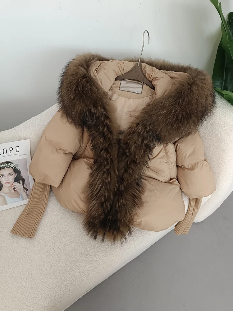 OFTBUY 2023 Winter Jacket Women Real Fox Fur Collar Hooded Natural Thick Warm Loose Oversize Duck Down Coat Streetwear Outerwear