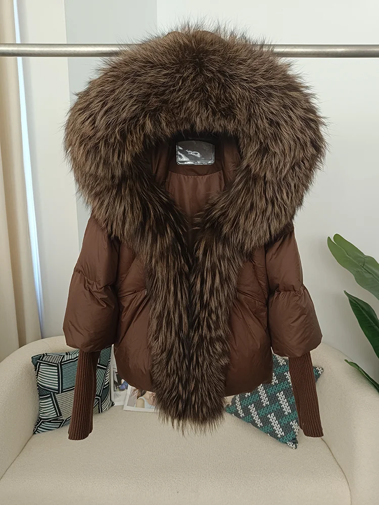 OFTBUY 2023 Winter Jacket Women Real Fox Fur Collar Hooded Natural Thick Warm Loose Oversize Duck Down Coat Streetwear Outerwear